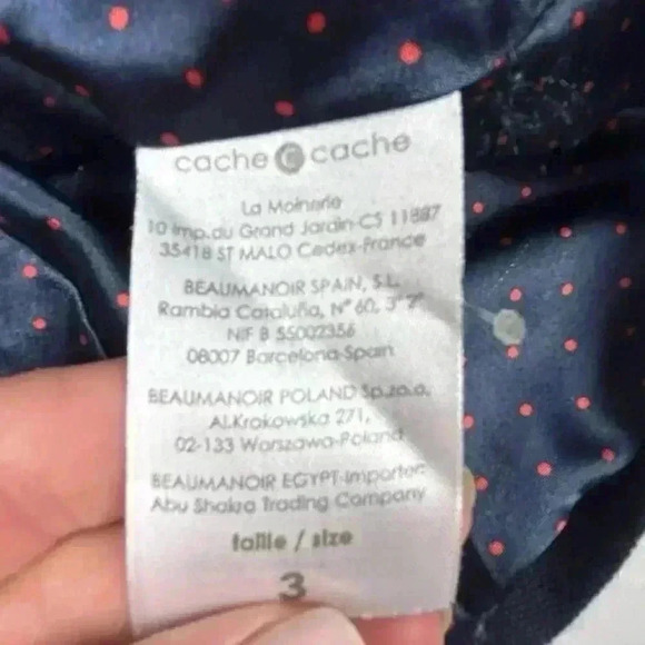 Cache Cache Women's Blazer Size 0, Blue Polka Dot Lining Tailored - Picture 7 of 9